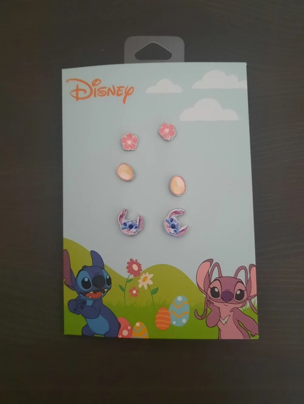 Disney Easter Themed Stitch Bow Hair Clip & Set Of Earrings
